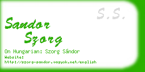 sandor szorg business card